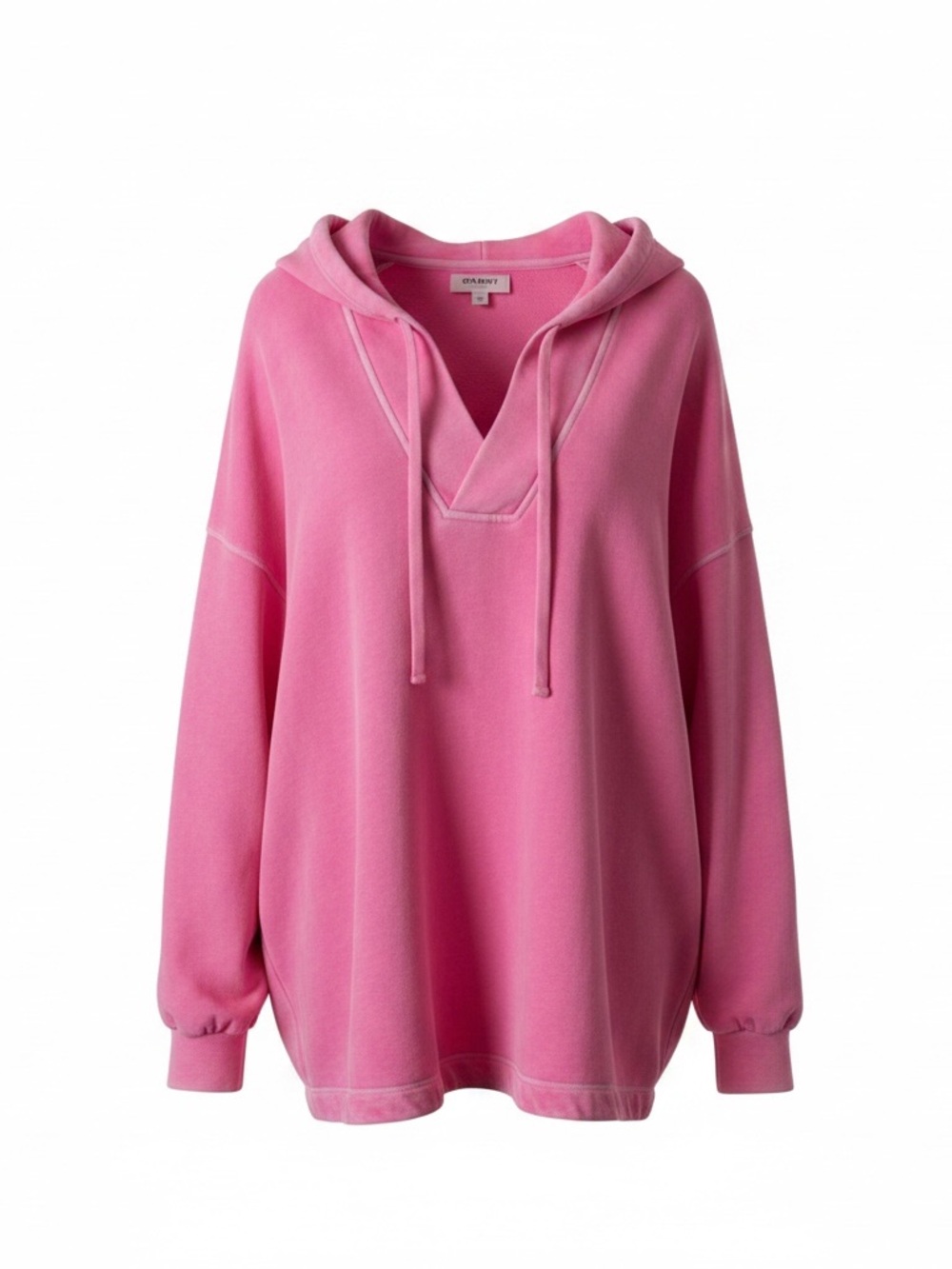 Old Navy Pink V-Neck Hooded Lightweight Tunic Length Pullover Hoodie size small - Picture 2 of 11